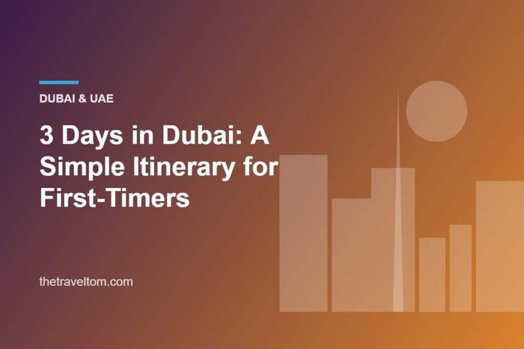 Illustration of the Dubai skyline at sunset for a 3-day Dubai itinerary