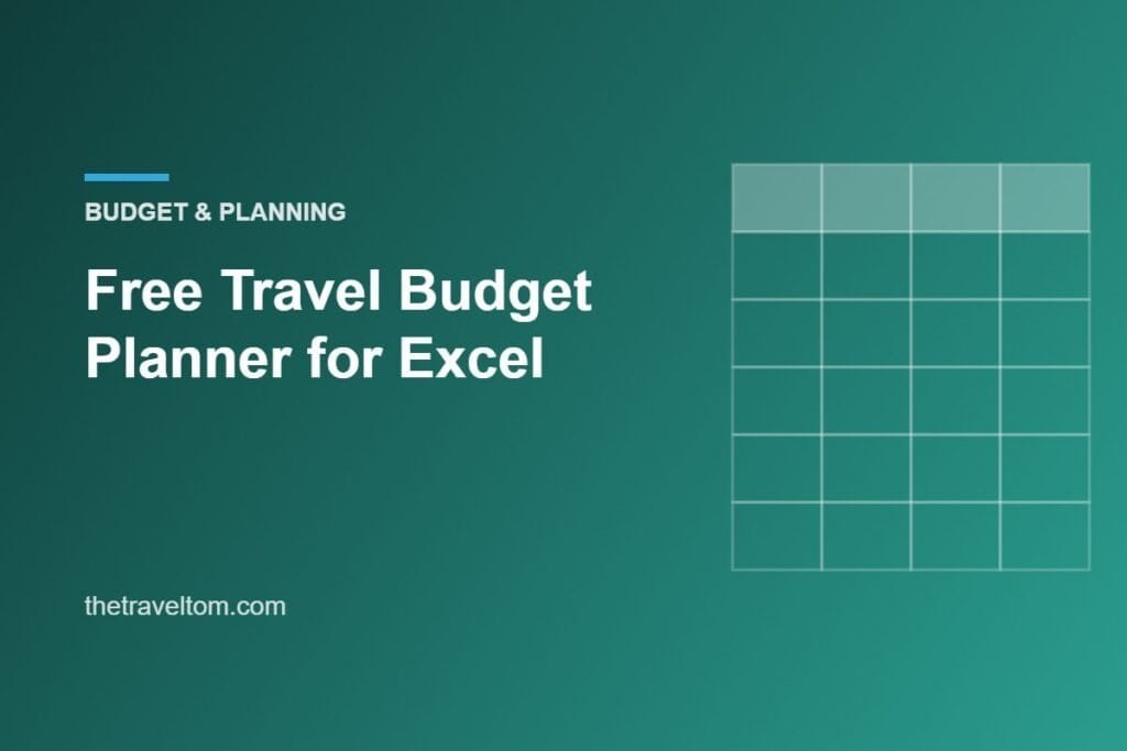 Spreadsheet grid illustration for a free travel budget planner for Excel
